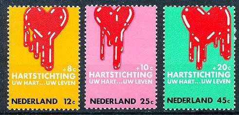 NETHERLANDS  1970  -  Fight Against Heart Diseases   FULL   SET   -   MINT