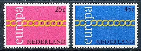 NETHERLANDS  1971  -   EUROPA Stamps  FULL   SET   - FINE  MINT