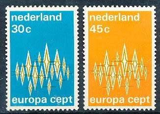 NETHERLANDS  1972  -   EUROPA Stamps  FULL   SET   - FINE  MINT