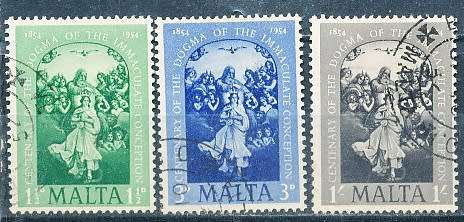 MALTA 1954  -   Dogma  Conception  FULL  SET   -   FINE USED