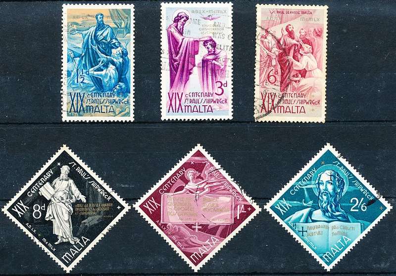 MALTA 1960  -    St. Paulus Shipwreck  FULL  SET   -   FINE USED