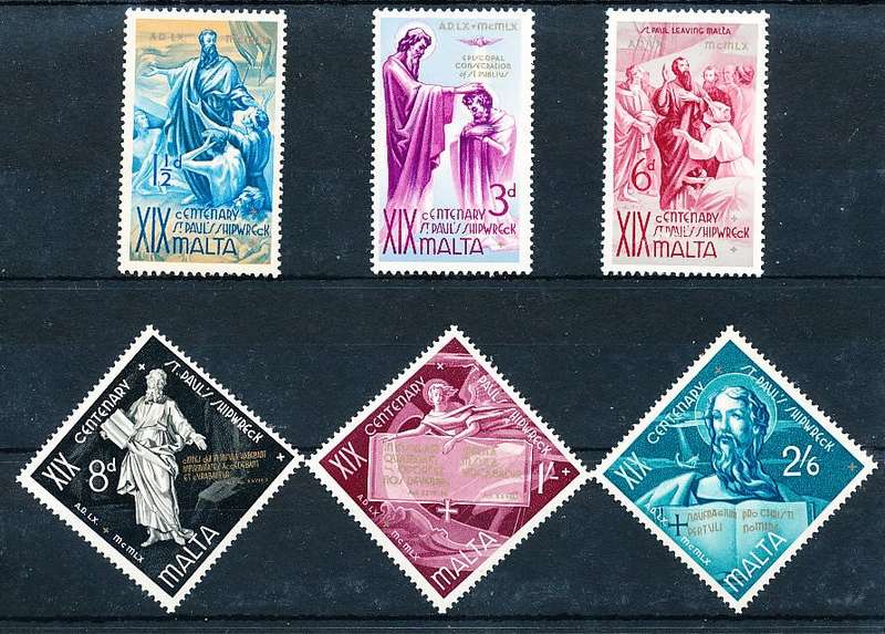 MALTA 1960  -    St. Paulus Shipwreck  FULL  SET   -  MINT