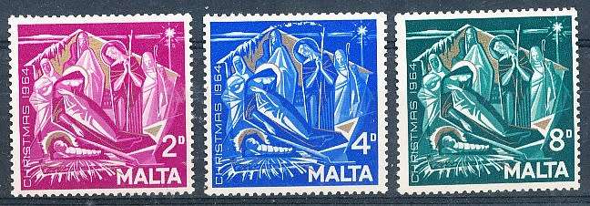 MALTA 1964  -    Christmas Stamps   FULL  SET   -  FINE  MINT