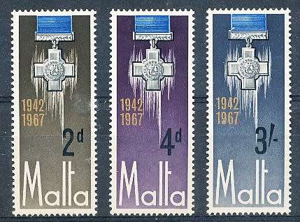 MALTA 1967  -   Georges Cross  FULL  SET   -   MINT