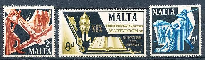 MALTA 1967  -   St. Peter and St. Paul   FULL  SET   -   MINT