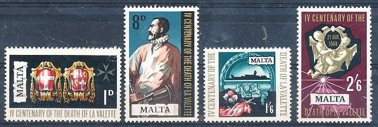 MALTA 1968  -    Death of Valettes  FULL  SET   -  FINE  MINT
