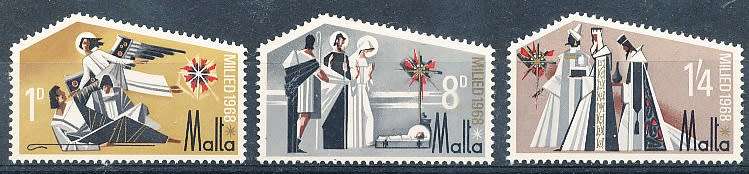 MALTA 1968  -    Christmas Stamps   FULL  SET   -   MINT