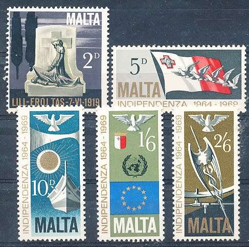 MALTA 1969  -    Anniversary of Independence -    FULL  SET   -   MINT