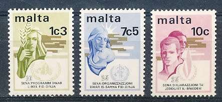 MALTA 1973  -    Anniversary stamps  FULL   SET   -  FINE  MINT