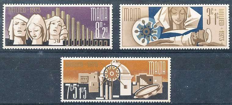 MALTA 1973  -    Christmas stamps   FULL   SET   -  FINE  MINT
