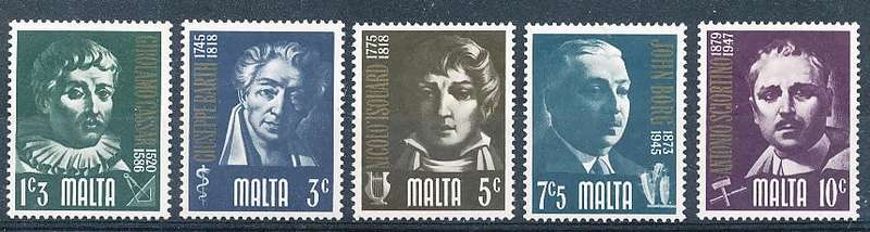 MALTA 1974  -   Prominent Maltese   FULL   SET   -  FINE  MINT