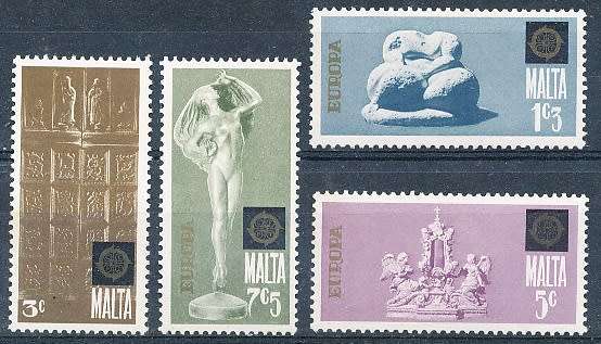 MALTA 1974  -    EUROPA Stamps - Sculptures   FULL   SET   -   MINT