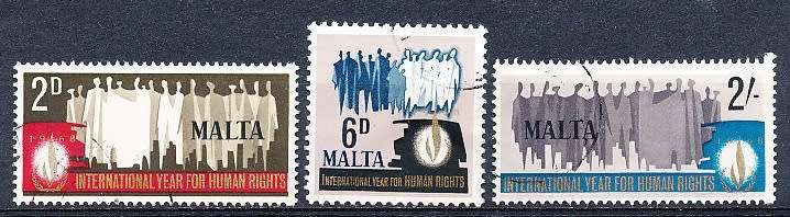 MALTA 1968  -   Year for Human rights  FULL  SET   -  FINE  USED