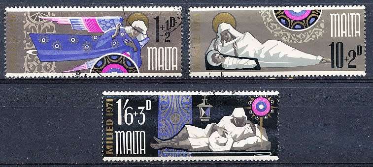 MALTA 1971  -   Christmas Stamps -    FULL  SET   -  FINE USED