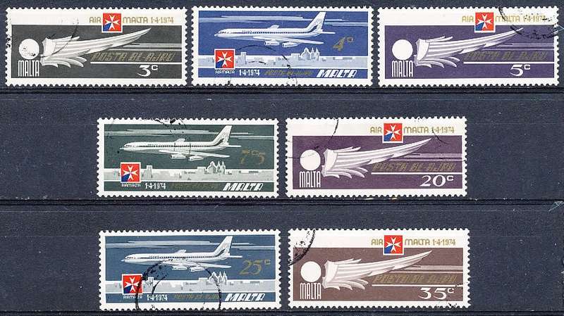 MALTA 1974  -    Founding of Air Malta   FULL   SET   -   FINE USED