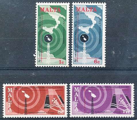 MALTA 1977  -    Telecommunication Day   FULL SET    -  FINE  MINT