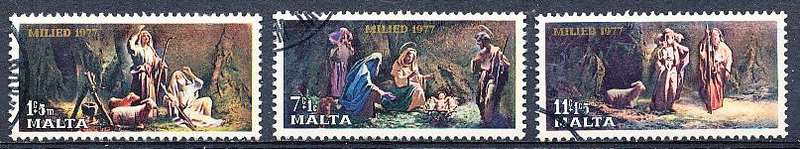 MALTA 1977  -    Christmas Stamps   FULL   SET   -  FINE   USED