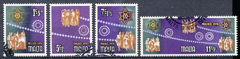 MALTA 1978  -   Christmas Stamps   FULL SET    -  FINE  USED