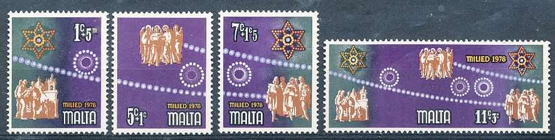 MALTA 1978  -   Christmas Stamps   FULL SET    -  FINE  MINT