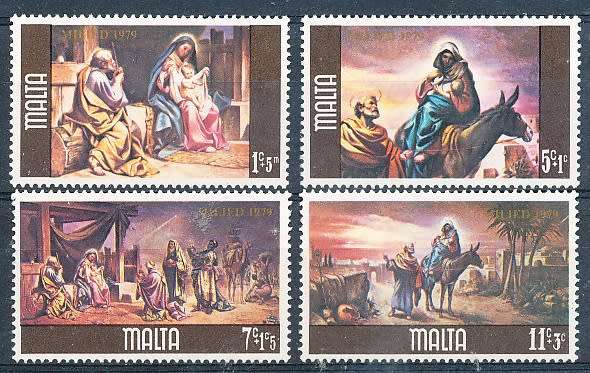 MALTA 1979  -   Christmas Stamps  -  FULL SET    -  FINE  MINT