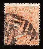 GB -  1865 -  QVIC  -  4d   VERMILION    USED - R1750