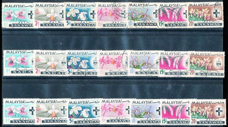 MALAYA   1965  -  3   FULL  SETS   -  FINE MINT and USED
