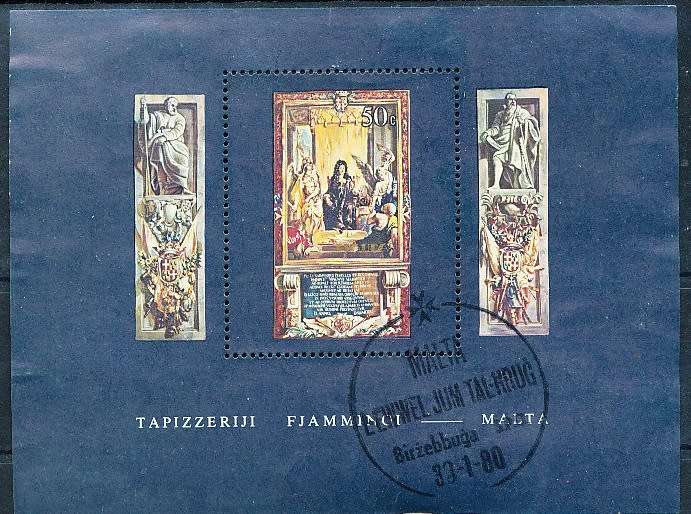 MALTA 1980  -   Tapestry  -  MINI-SHEET    -  FINE  USED