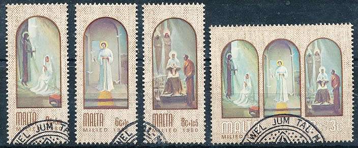 MALTA 1980  -   Christmas Stamps  -  FULL SET    -  FINE  USED