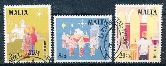 MALTA 1981  -    Christmas stamps -  FULL SET    -  FINE USED