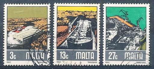 MALTA 1982  -   Shipyards -    SET    -  FINE USED