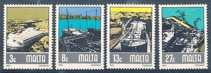 MALTA 1982  -   Shipyards -   FULL  SET    -  FINE MINT