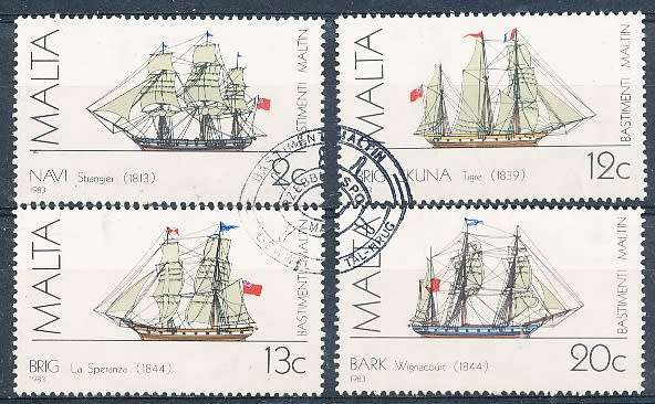 MALTA 1983  -   Maltese Ships  -   FULL  SET    -  FINE USED