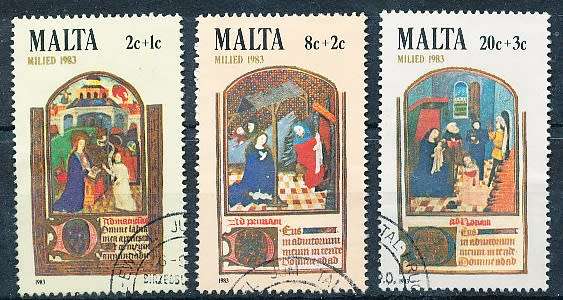 MALTA 1983  -    Christmas stamps -  FULL SET    -  FINE USED