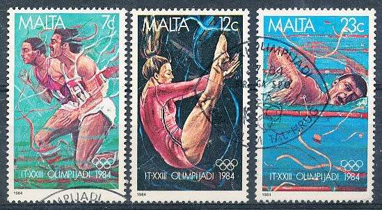 MALTA 1984  -   Olympic Games - Los Angeles   FULL  SET    -  FINE USED