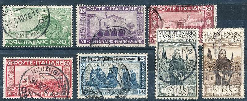 ITALY  1926   -   St. Francis of Assisi   FULL SET     - FINE  USED