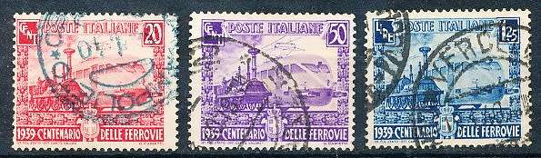 ITALY  1939   -   Italian Railroads  FULL SET     - FINE  USED