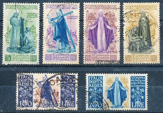 ITALY  1948   -   St. Catherine of Siena   FULL   SET     -  FINE USED