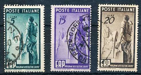 ITALY  1949   -  ERP- Help  FULL   SET     -  FINE USED