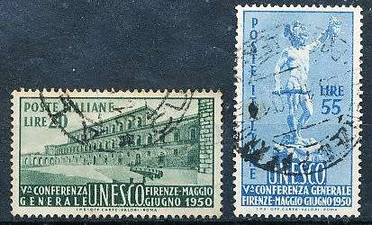 ITALY  1950   -  Conference of UNESCO   FULL   SET     -  FINE USED