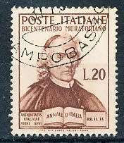 ITALY  1950   -    Death of Muratori  SINGLE ISSUE      -  FINE USED