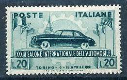 ITALY  1951   -  Automobile Exhibition - Turin  SINGLE ISSUE      -  MINT