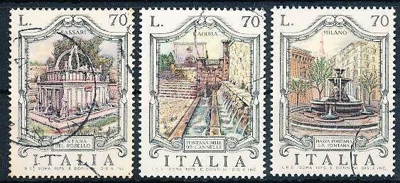 ITALY  1975   -    Famous Fountains FULL SET     -  FINE USED
