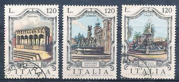 ITALY  1977   -    Famous Fountains  FULL SET     -  FINE  USED