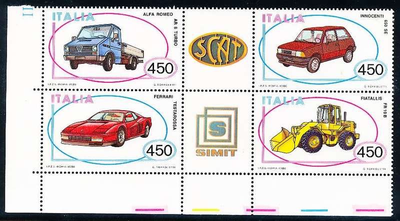 ITALY  1986   -  Italian Vehicles  FULL SET     -  FINE  MINT