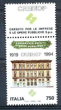 ITALY  1994   -  Anniversary of CREDIOP  SINGLE ISSUE    -  FINE  MINT