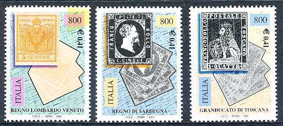 ITALY  2001   - Venetia, Sardinian and Tuscan First Stamps FULL SET   -  FINE  MINT