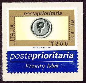 ITALY  2001   - Priority Mail - Self-Adhesive  SINGLE ISSUE    -  FINE  MINT