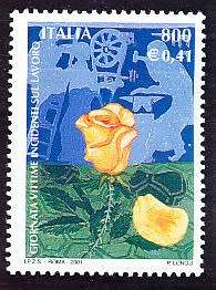 ITALY  2001   -  Victims of Work Accidents  SINGLE ISSUE    -  FINE  MINT
