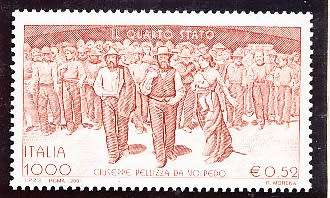 ITALY  2001   -  Fourth State by Giuseppe Pellizza   SINGLE ISSUE    -  FINE  MINT