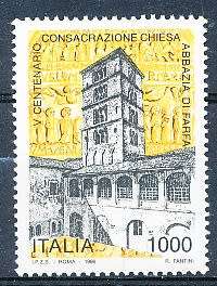 ITALY  1996   -  Reconstructed Farfa Abbey  SINGLE ISSUE     -  FINE  MINT